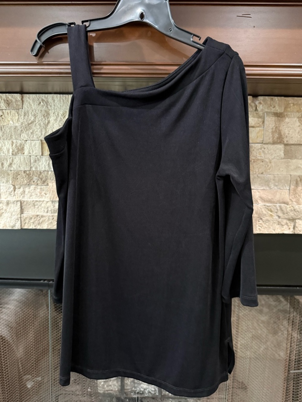 Chico's Black One-Shoulder Asymmetric Dress